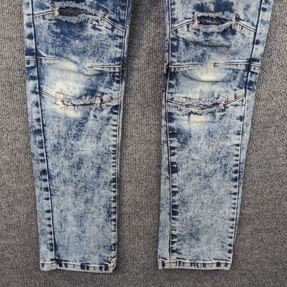 Evolution in Design Straight Jeans Womens 18 Blue 5-Pocket Distressed Acid Wash - Picture 4 of 11